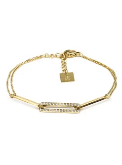 Bracelet Zag Bijoux Turing acier doré oxydes