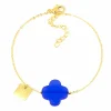Bracelet Zag Bijoux Vega trèfle bleu electrique
