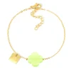 Bracelet Zag Bijoux Vega trèfle vert clair