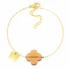 Bracelet Zag Bijoux Vega tréfle ambré