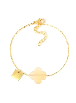 Bracelet Zag Bijoux Vega trèfle nude