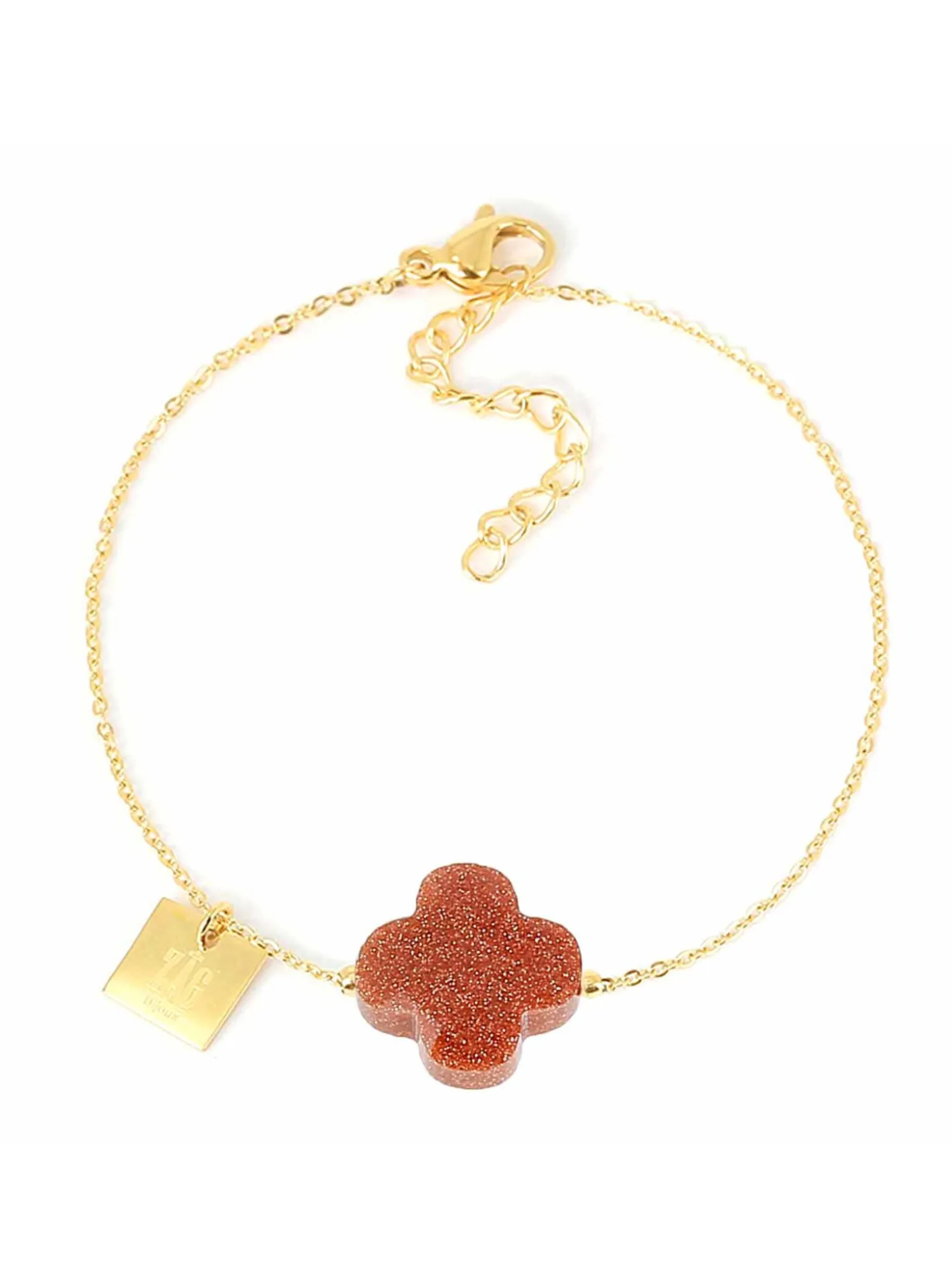 Bracelet Zag Bijoux Vega marron pailleté