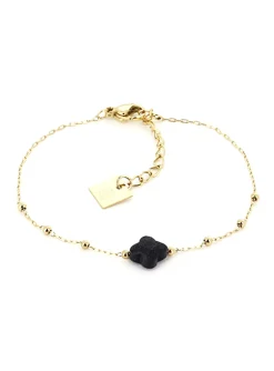 Bracelet Zag Bijoux Velasquez acier doré bleu nuit
