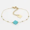 Bracelet Zag Bijoux Velasquez acier doré turquoise