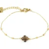 Bracelet Zag Bijoux Velasquez acier doré quartz fumé