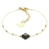 Bracelet Zag Bijoux Velasquez acier doré Nacre grise