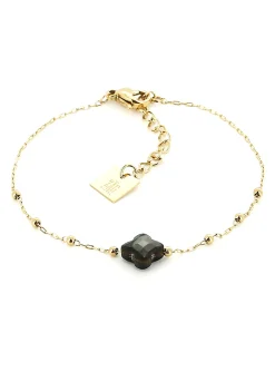 Bracelet Zag Bijoux Velasquez acier doré Nacre grise