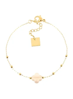 Bracelet Zag Bijoux Velasquez acier doré agate grise