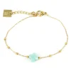 Bracelet Zag Bijoux Velasquez acier doré Amazonite