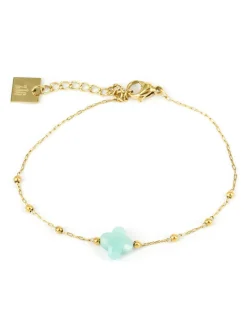 Bracelet Zag Bijoux Velasquez acier doré Amazonite