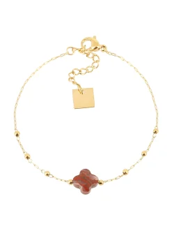 Bracelet Zag Bijoux Velasquez trèfle agate rouge