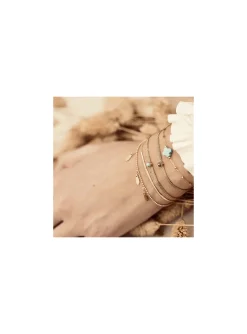 Bracelet Zag Bijoux Velasquez acier doré Amazonite
