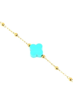 Bracelet Zag Bijoux Velasquez acier doré turquoise