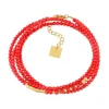 Bracelet Zag Bijoux Zoly deux tours perles en corail