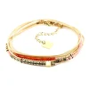 Bracelet Zag Bjoux Cube double tour perles roses