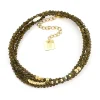 Bracelet Zag Favela acier doré obsidienne