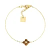 Bracelet Zag Mint acier doré oeil de tigre