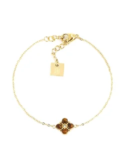 Bracelet Zag Mint acier doré oeil de tigre