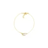 Bracelet Zag motifs entrelacés nacre acier doré_x005f_x000D_15+3cm