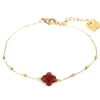 Bracelet Zag Velasquez acier doré Cornaline