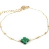 Bracelet Zag Velasquez acier doré malachite
