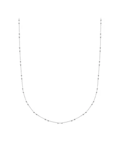 Chaîine Brillaxis maille forçat perles argent rhodié_x005f_x000D_42cm