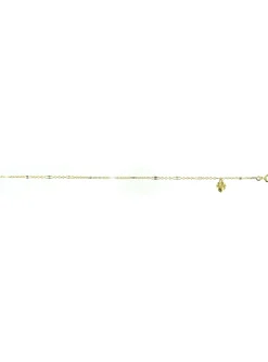 Chaine de cheville or jaune 18 carats pampille coeur