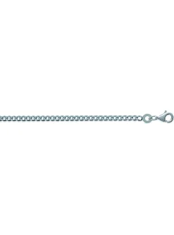 Chaine maille gourmette argent rhodié 70 cm