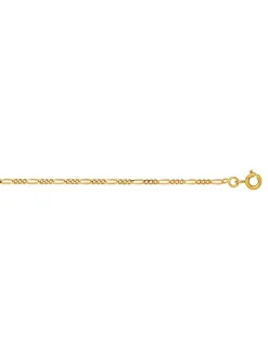 Chaîne Brillaxis maille figaro 1.4mm or jaune 9K