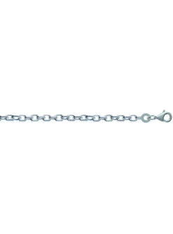Chaîne Brillaxis maille forçat argent rhodié 50cm