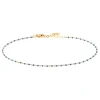 Chaîne de cheville Agatha acier doré perles_x005f_x000D_émail bleu roi