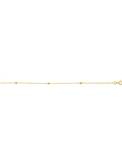 Chaîne de cheville Brillaxis perles or jaune 9K