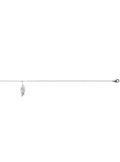Chaîne de cheville Brillaxis plume argent rhodié