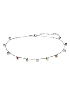 Chaîne de cheville Lotus Silver Pampilles_x005f_x000D_multicolore
