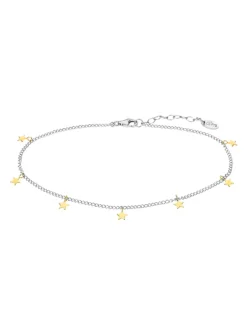 Chaîne de cheville Lotus Silver bicolore