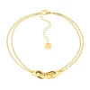 Chaîne de cheville Zag Bijoux Aliette acier doré