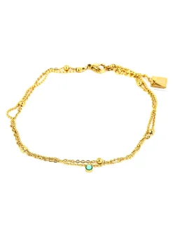 Chaîne de cheville Zag Bijoux Manne doré turquoise