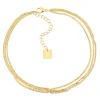 Chaîne de cheville Zag Bijoux Claudine acier doré