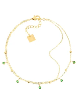 Chaîne de cheville Zag Bijoux Virtuose oxydes verts