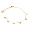 Chaîne de cheville Zag Bijoux Confettis acier doré