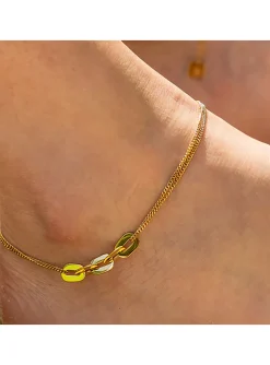Chaîne de cheville Zag Bijoux Aliette acier doré