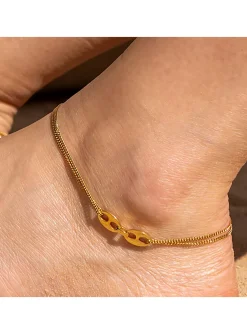 Chaîne de cheville Zag Bijoux Aude acier doré