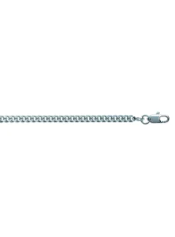 Chaîne maille gourmette argent rhodié 60 mm