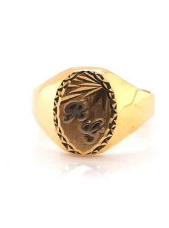 Chevalière homme Brillaxis or jaune 9 carats