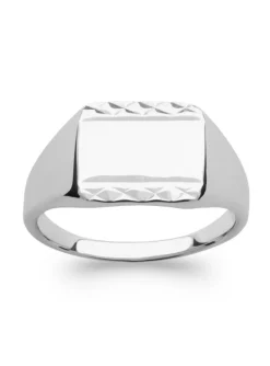 Chevalière homme Brillaxis argent rhodié