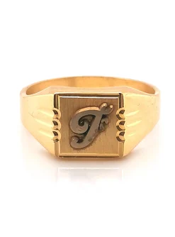 Chevalière homme Brillaxis or jaune 9 carats