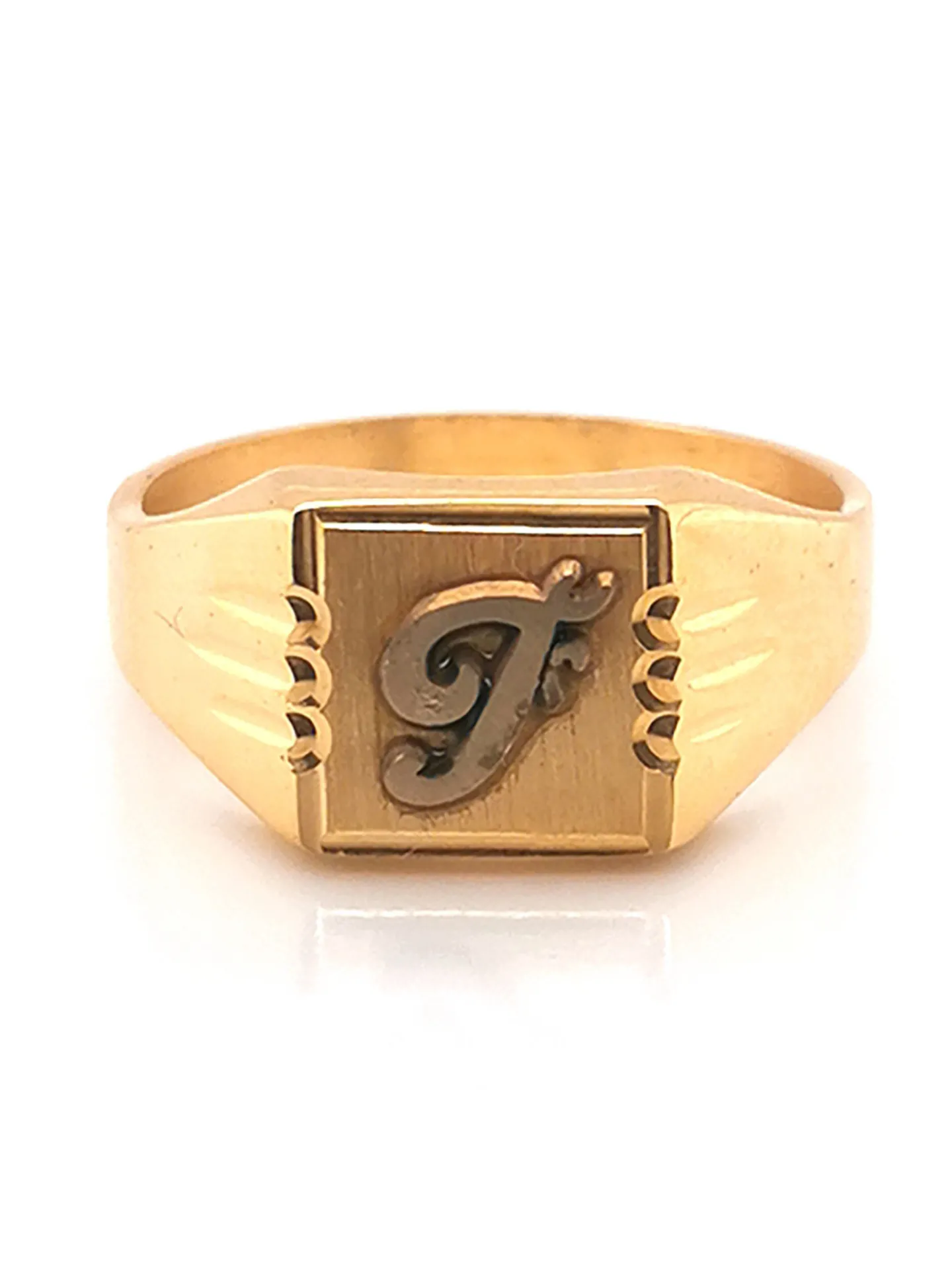 Chevalière homme Brillaxis or jaune 9 carats
