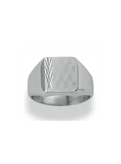 Chevalière homme Saunier argent rectangulaire