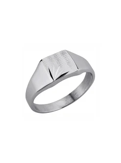Chevalière Saunier argent plateau rectangulaire_x005f_x000D_ciselé