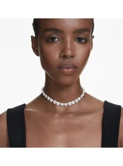 Choker Tennis Ariana Grande x Swarovski Angelic_x005f_x000D_coeurs argentés Crystal Pearls